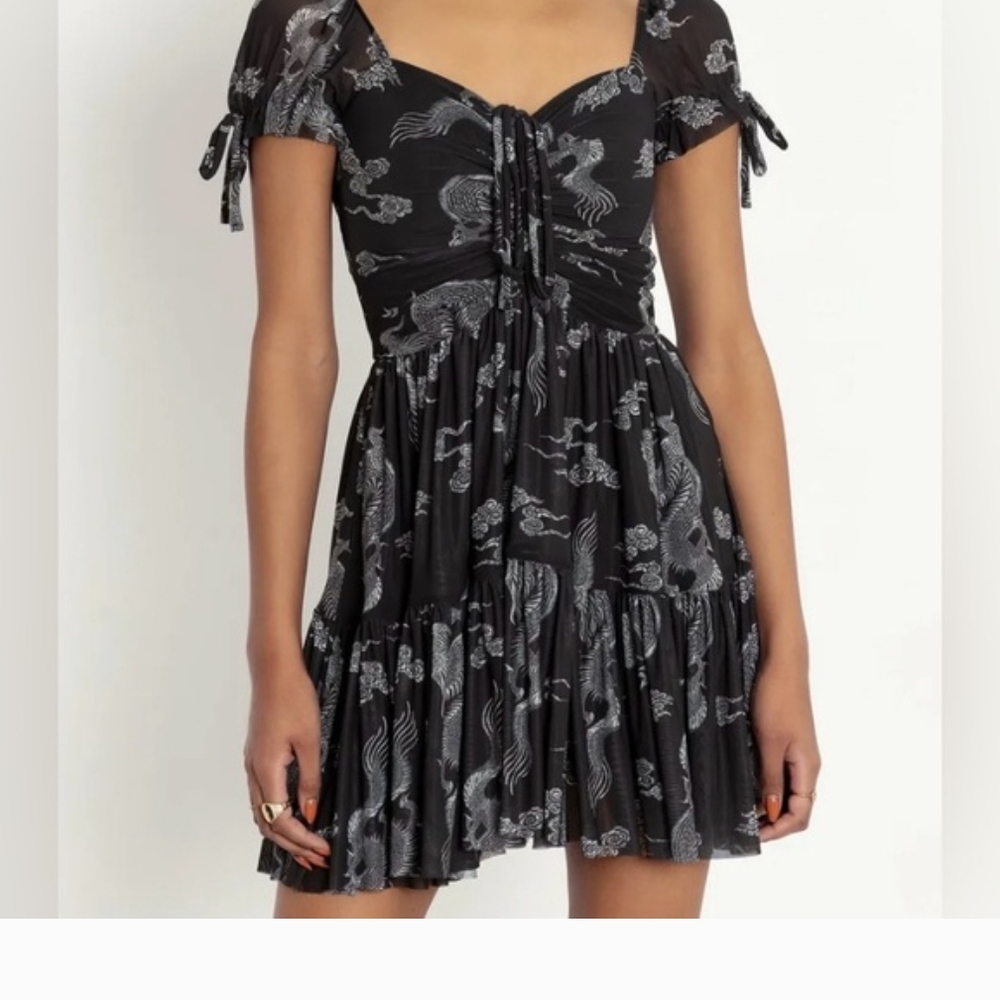 Blackmilk Black and White Mini Dress
